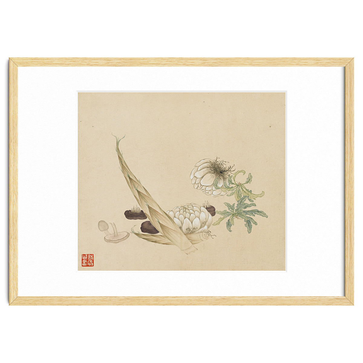 Wang Chengyu ~flowers, Vegetables, Lilies, Bamboo Shoots, Leaves, Mushrooms, Vegetables