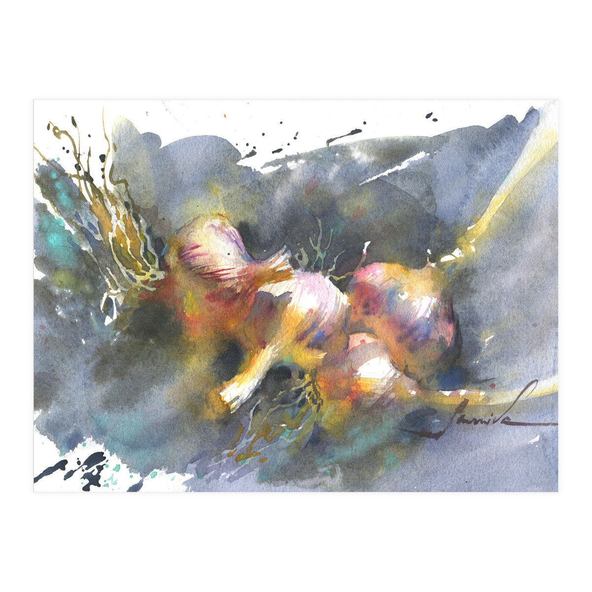 Still life painting watercolor (Print Only)