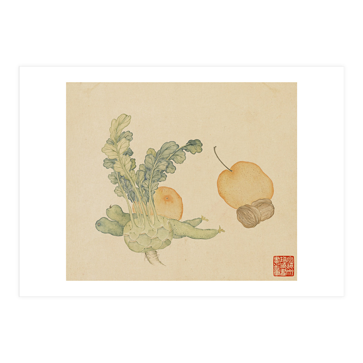 Wang Chengpi ~flowers And Vegetables, Vegetables, Fruits, Epiphyllum, Pears, Peppers (Print Only)