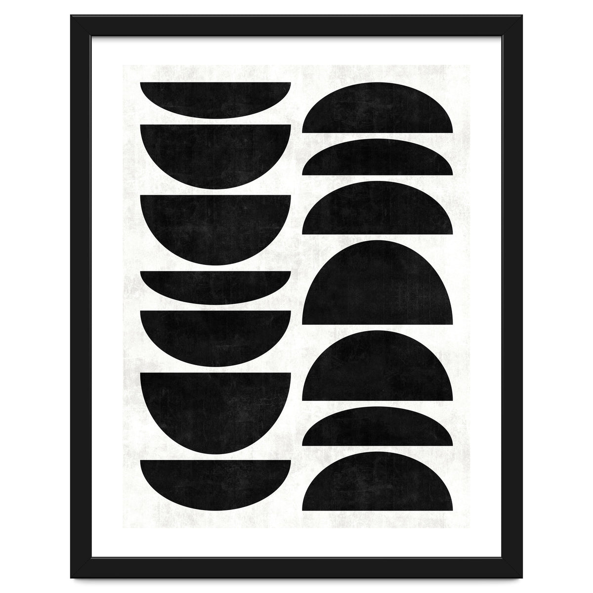 Mid-Century Modern Pattern No.9 - Black and White Concrete