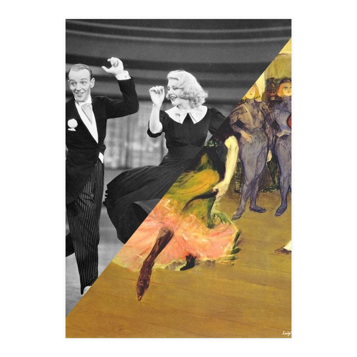 Toulose Lautrec's Dance At The Mouline Rouge & Ginger Rogers (Print Only)