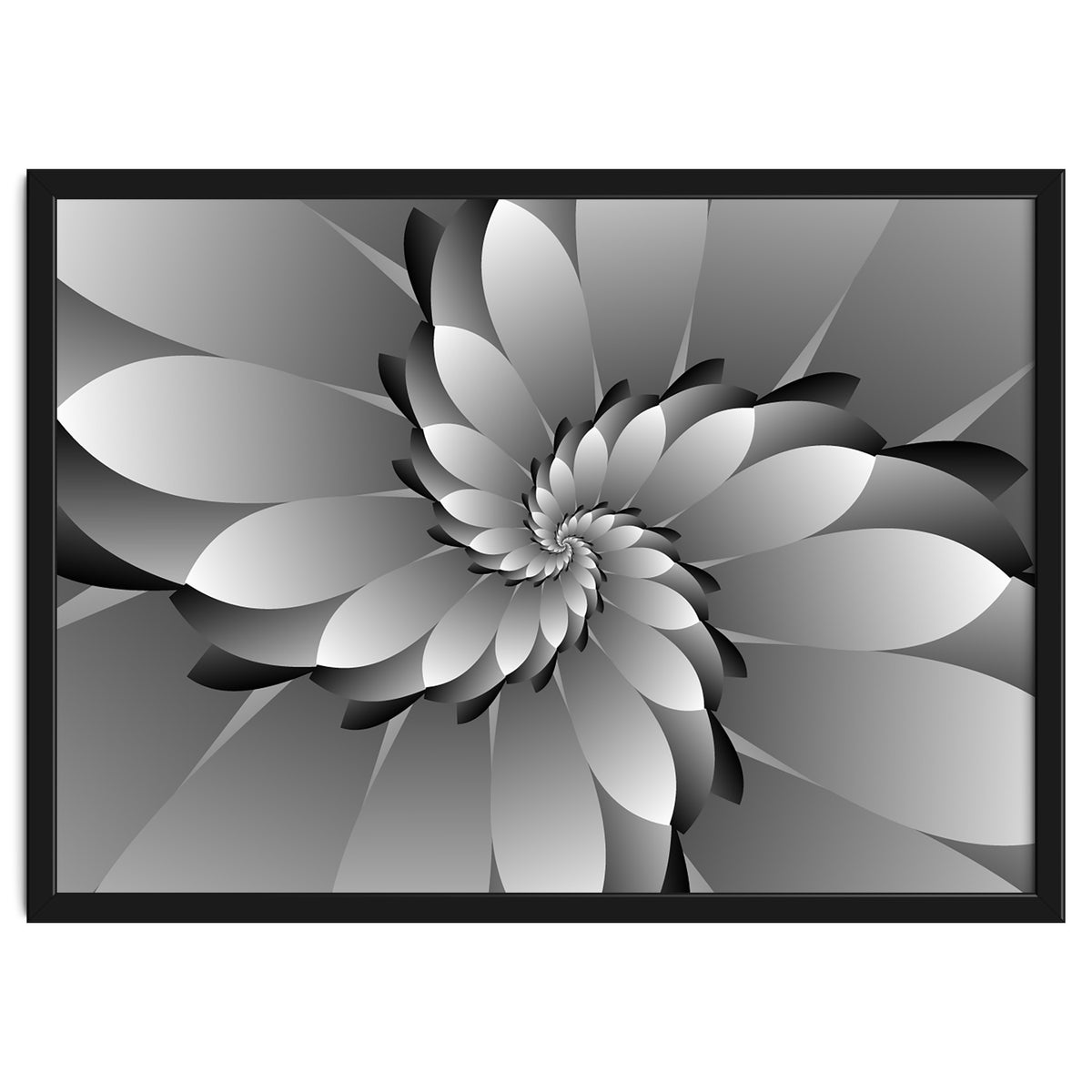 BLACK Floral 3D ART