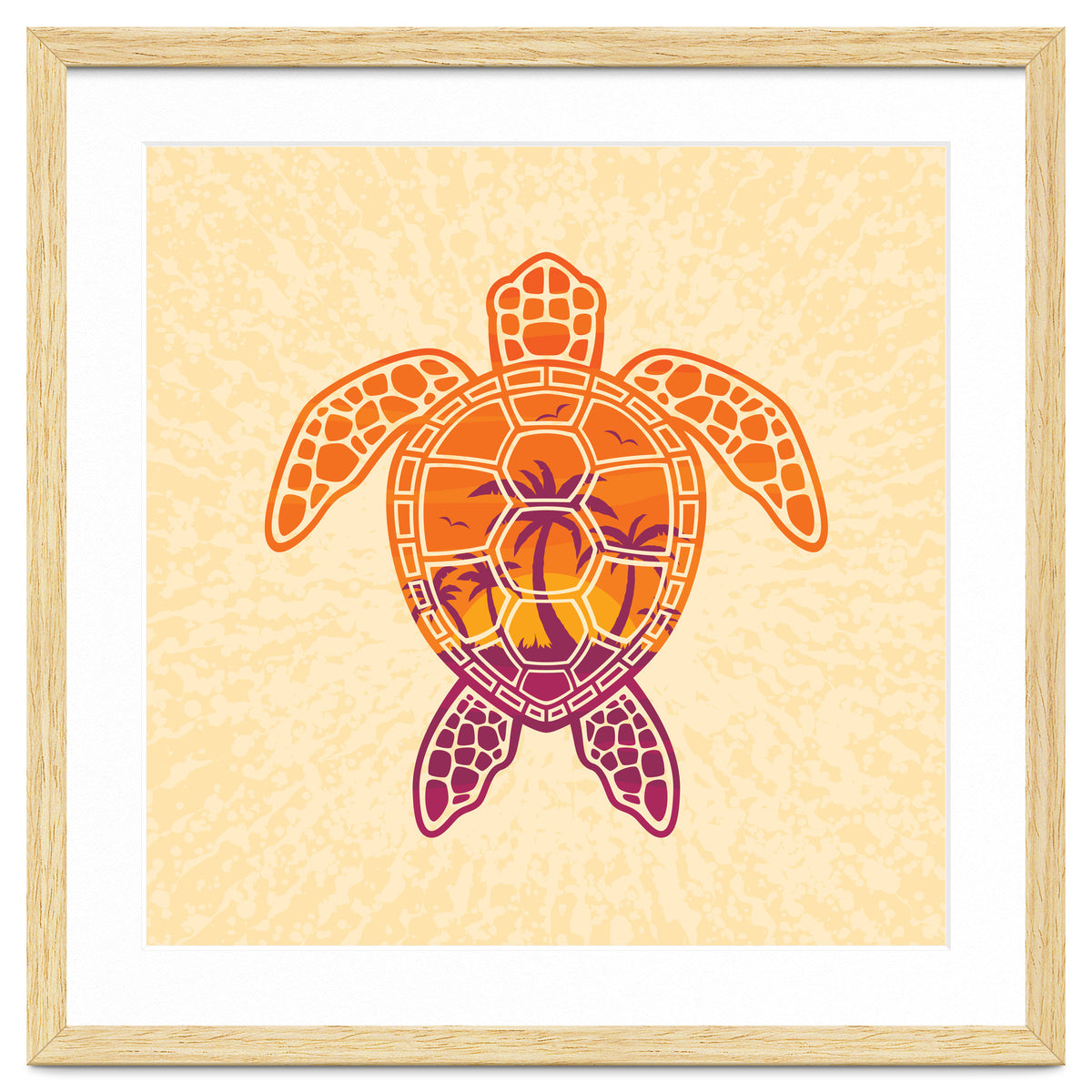 Tropical Sunset Sea Turtle Design