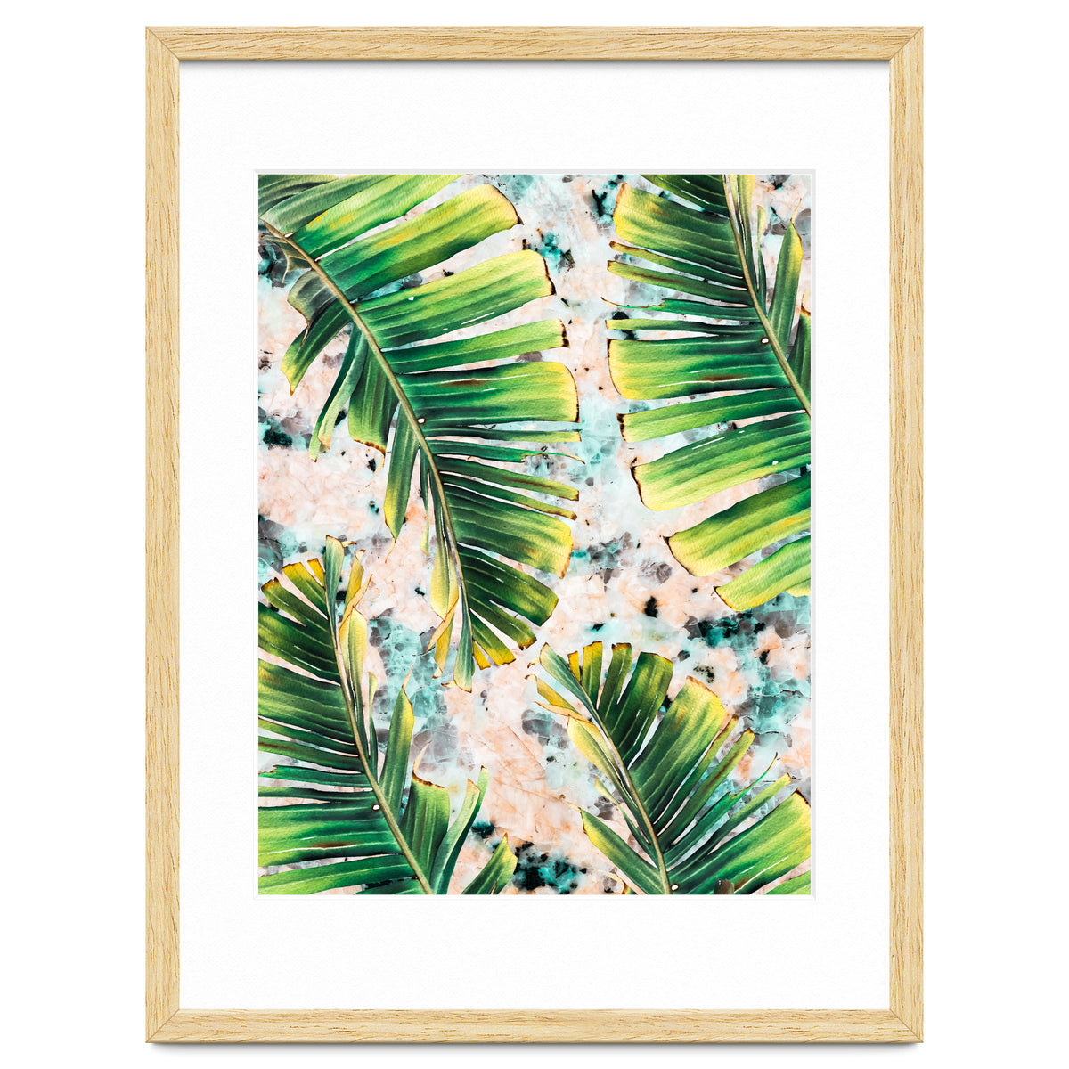 Palm leaf on marble 02