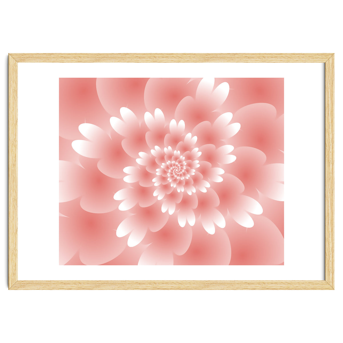 Abstract Orange Spiral Feather 3D ART