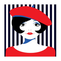 Retro French Young Woman  (Print Only)