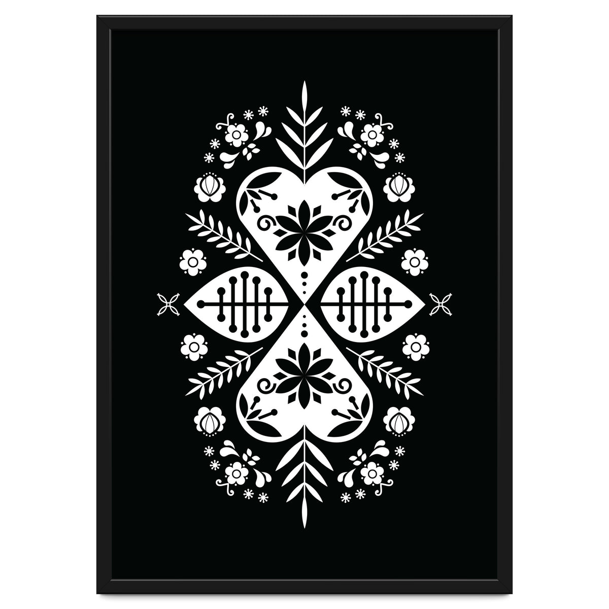 Scandinavian Folk Pattern Monochrome 01