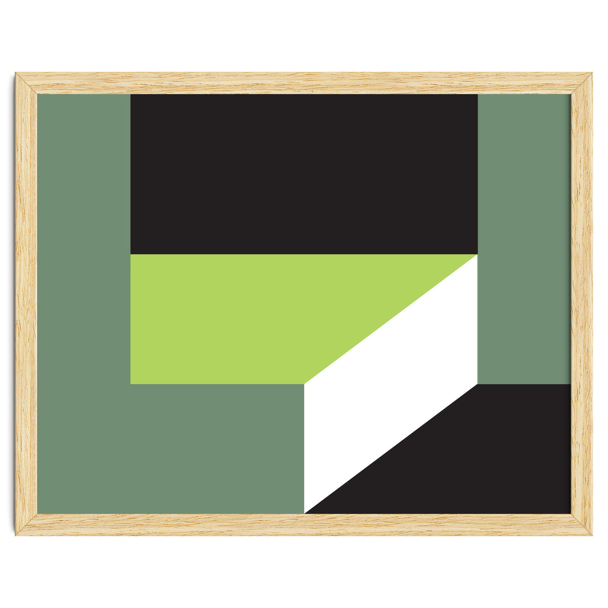 Geometric Shapes No. 83 - lime & grey