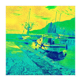 Boats on Green, blue and yellow (Print Only) thumbnail