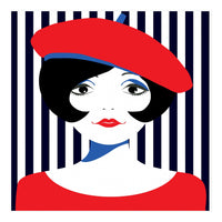 Retro French Young Woman  (Print Only)