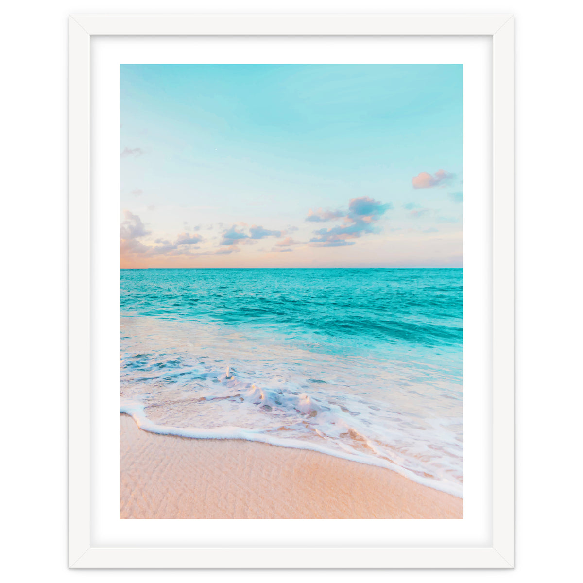 Ocean Bliss, Nature Landscape Sea Travel Tropical, Nordic Luxe Photography Pastel Island Digital