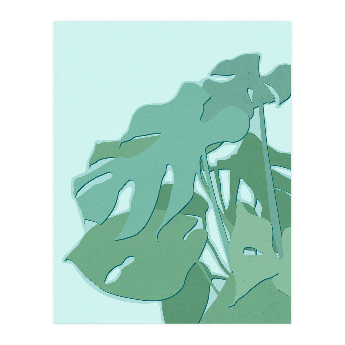 Minimal Monstera Leaves - Greener Eden (Print Only)