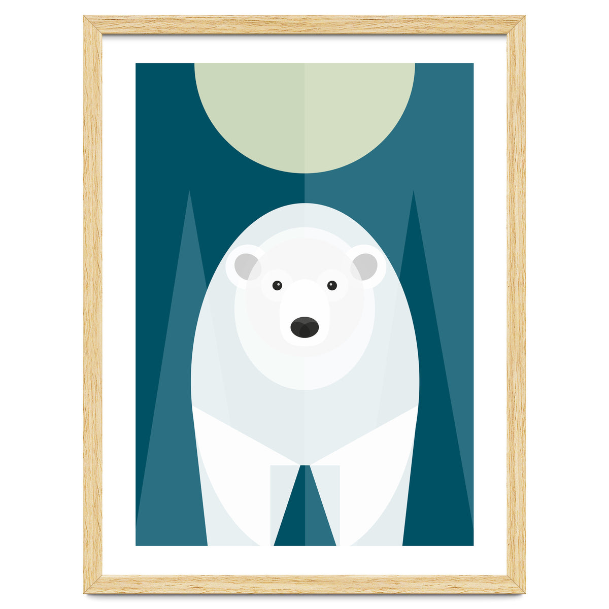 Mid Century Geometric Polar Bear