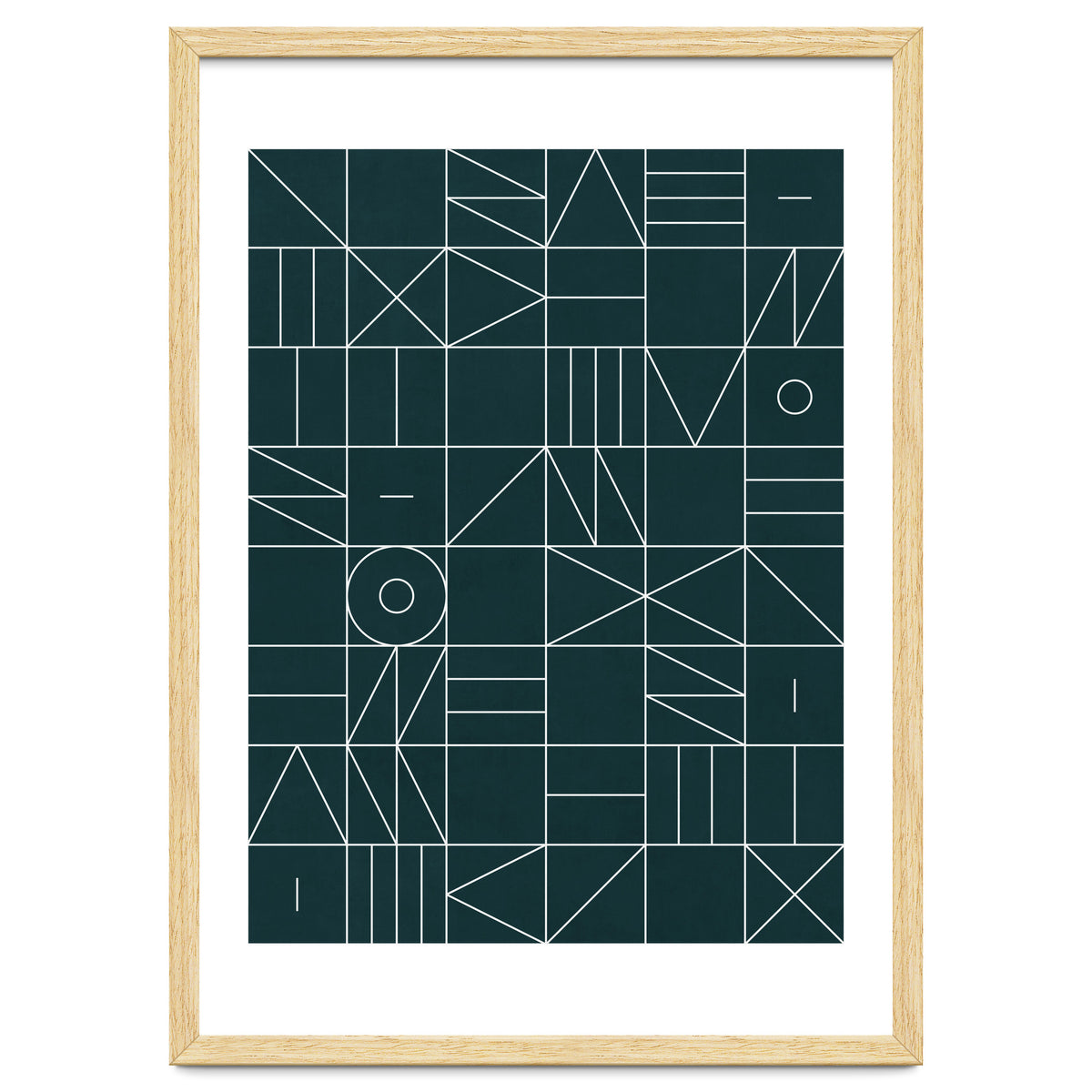 My Favorite Geometric Patterns No.8 - Green Tinted Navy Blue