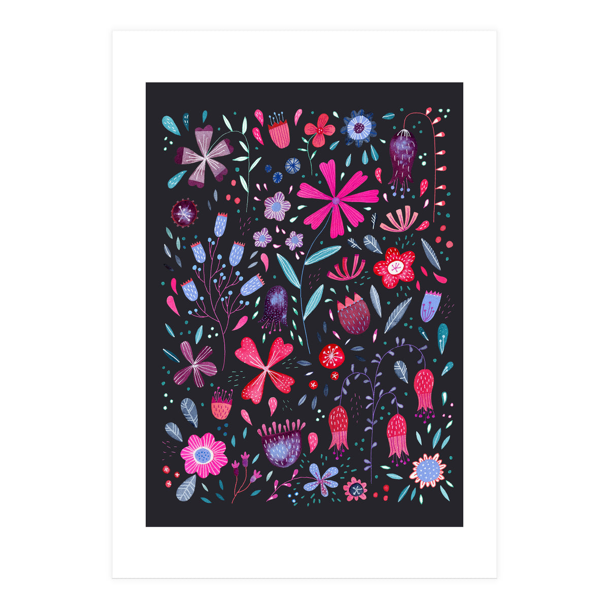 Kennigton Flowers Dark (Print Only)