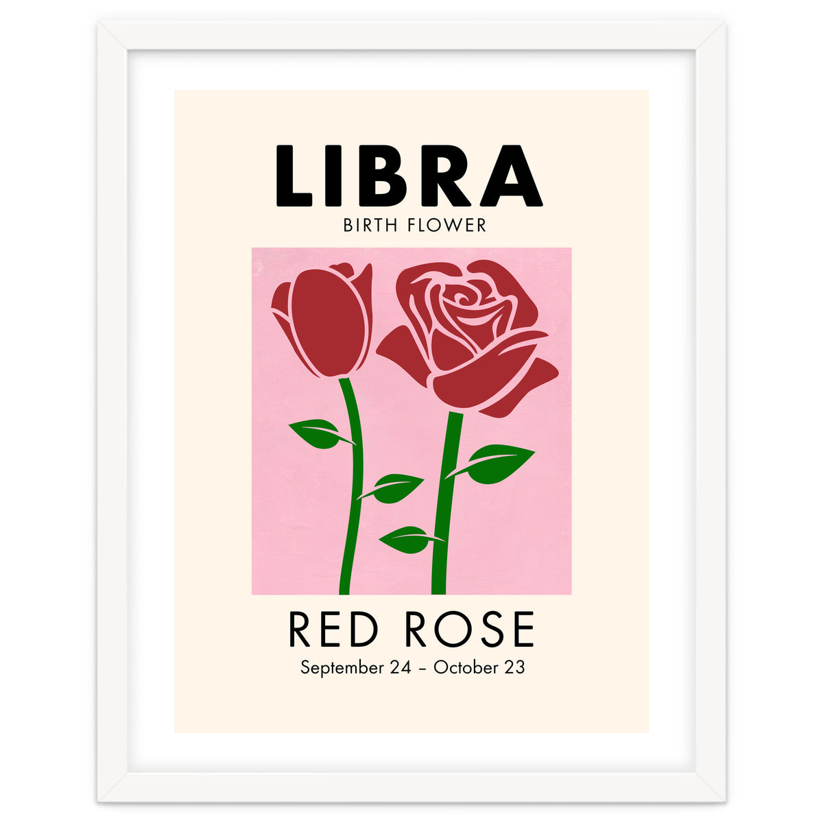 Libra Birth Flower Red Rose