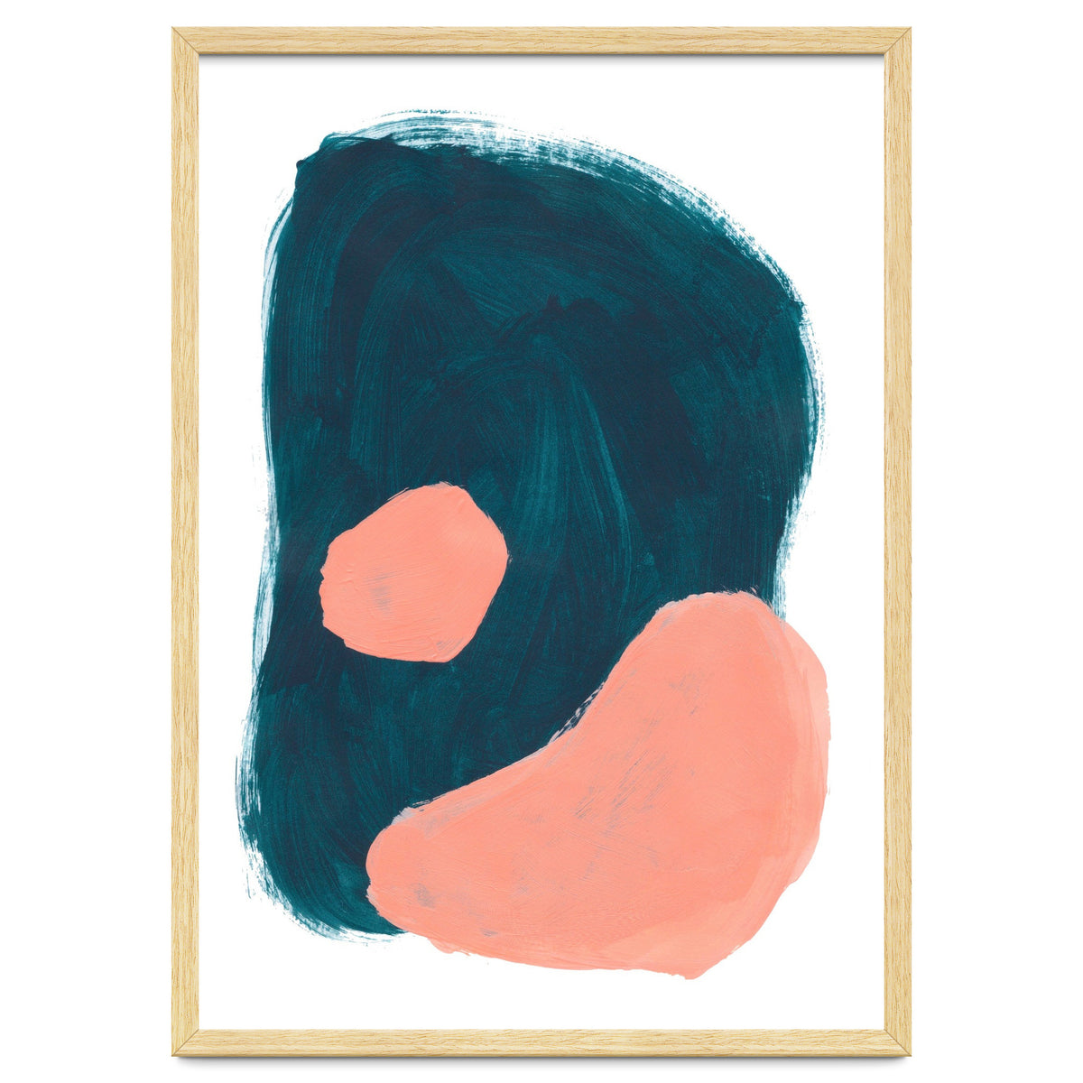 Teal Blob Salmon Bubbles