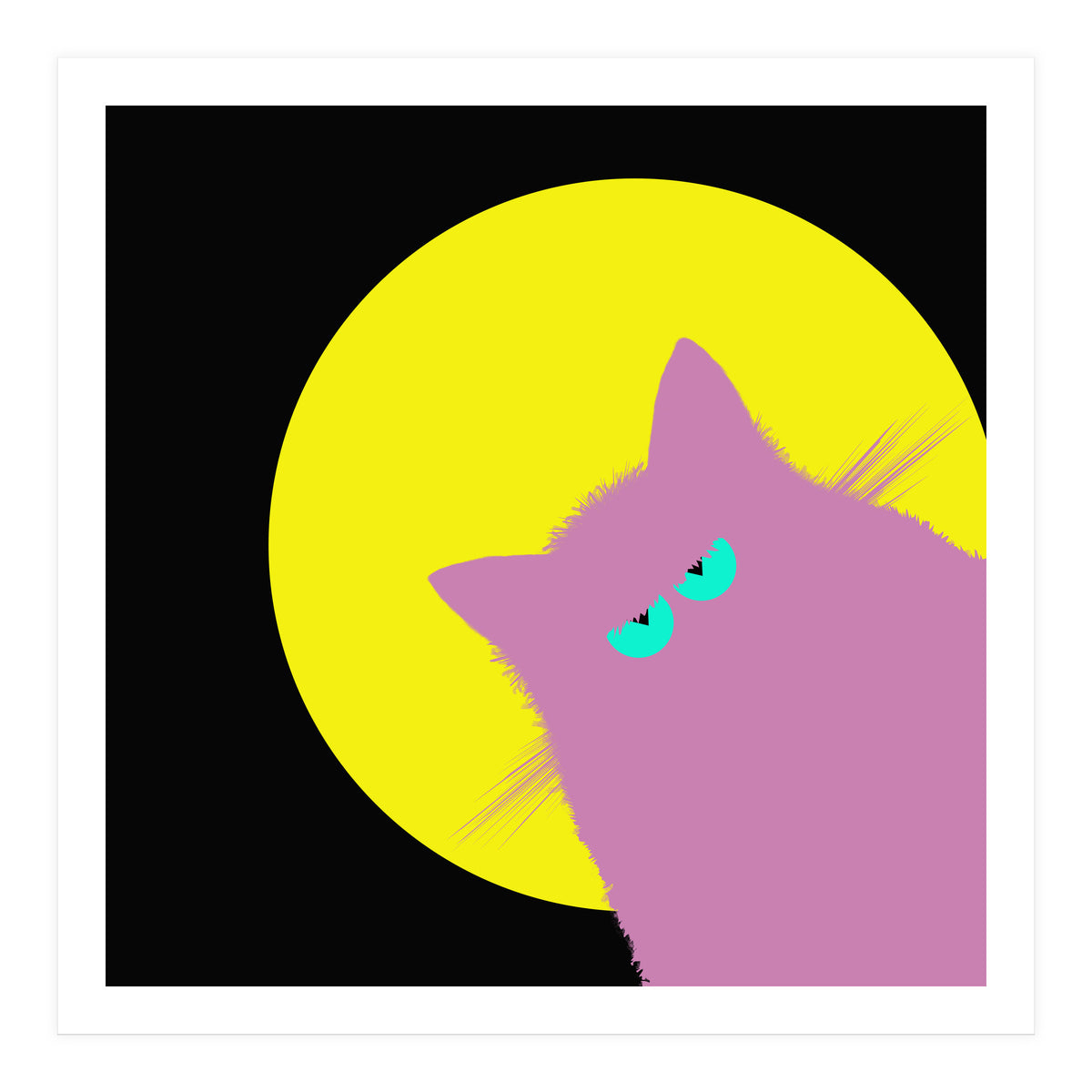 Full Moon Lilac Cat  (Print Only)