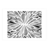 Retro abstract floral - black and white (Print Only) thumbnail