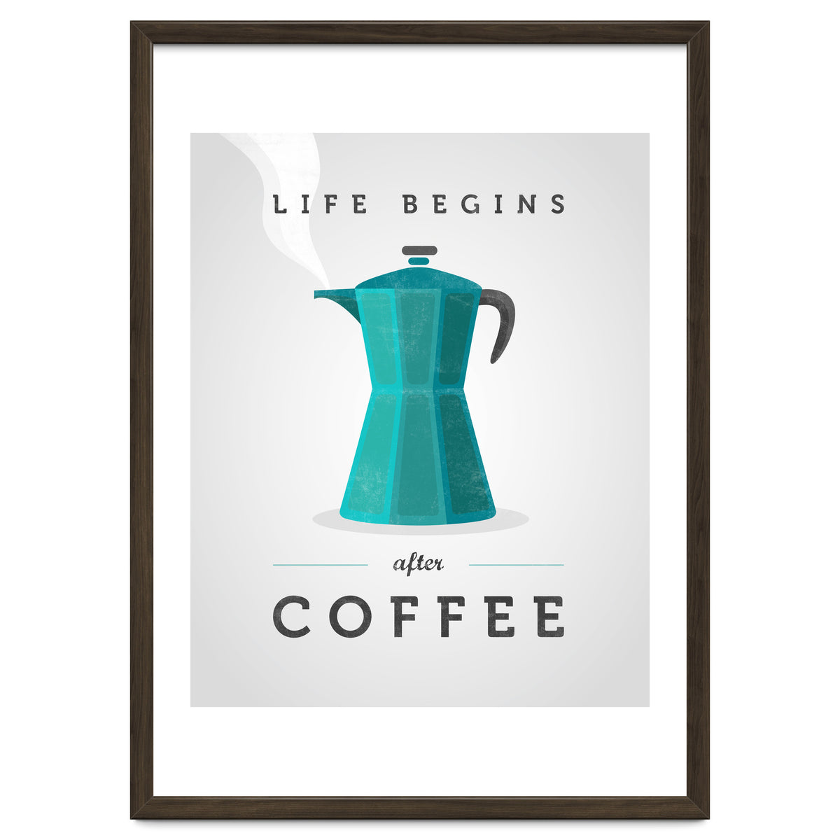 Life Begins After Coffee. Teal