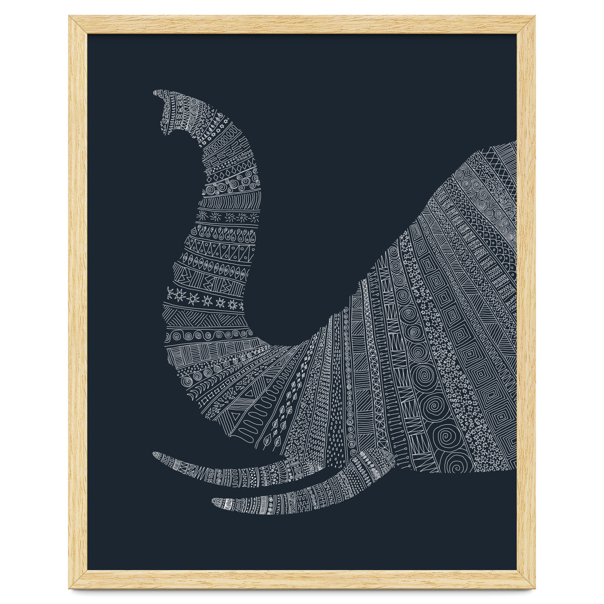 Elephant Blue Poster