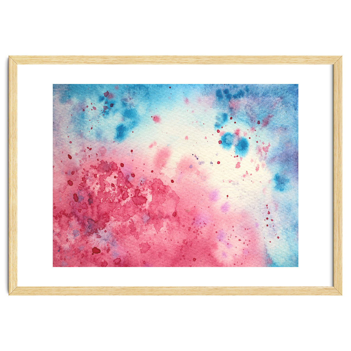 When pink meets blue || abstract watercolor