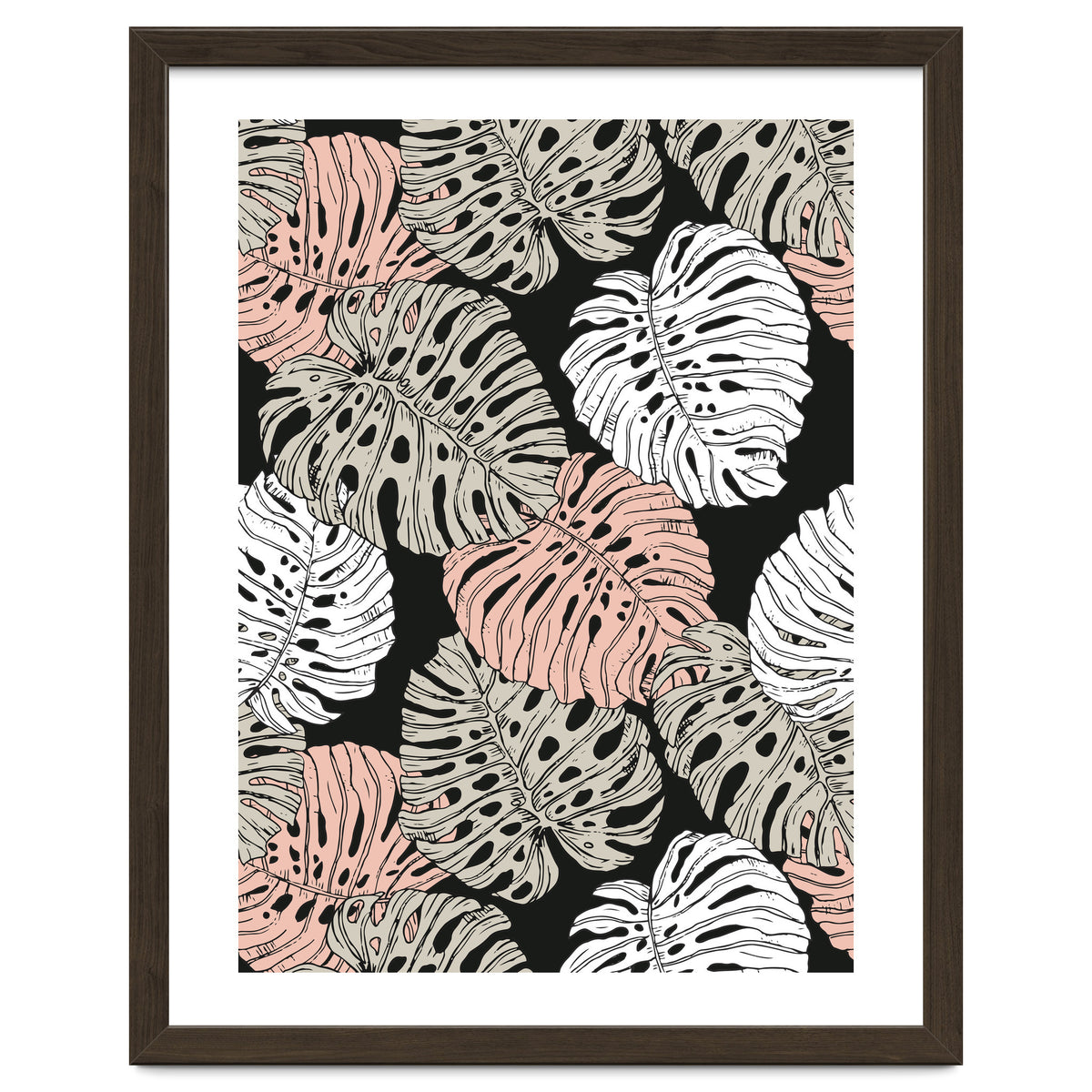 Monstera in the darkness of the jungle