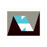 Geometric Shapes No. 48 - grey & blue (Print Only) thumbnail