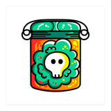 Kawaii Cute Skull In A Jar (Print Only) thumbnail