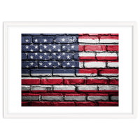 Wall painted US flag