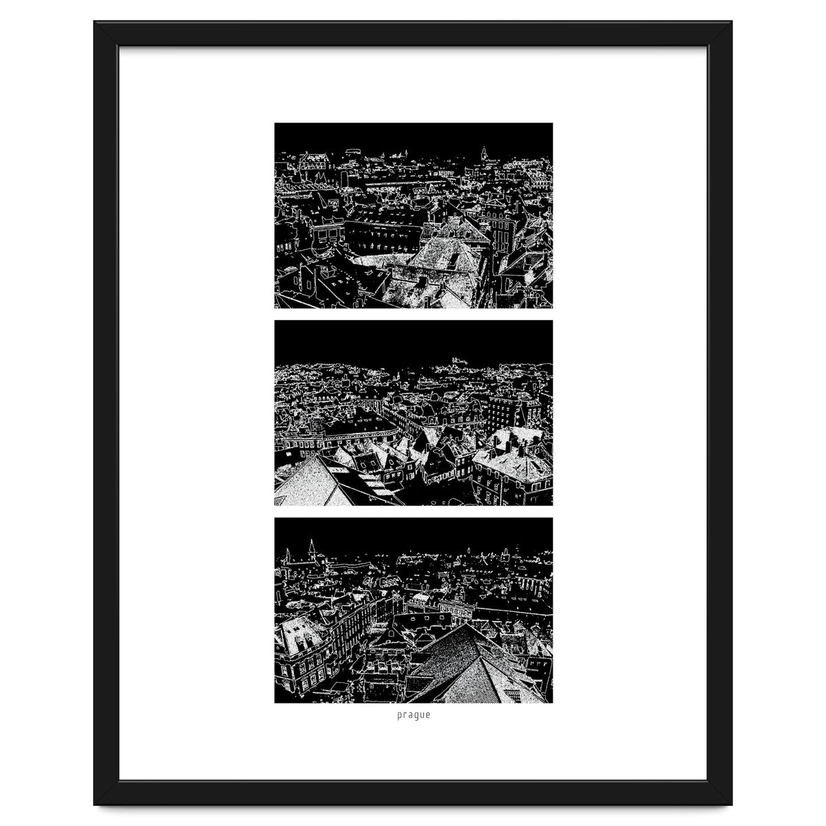 Prague print in black