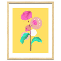 The Rare Bloom, Abstract Nature Floral Graphic, Eclectic Bohemian Modern, Pop of Color Illustration