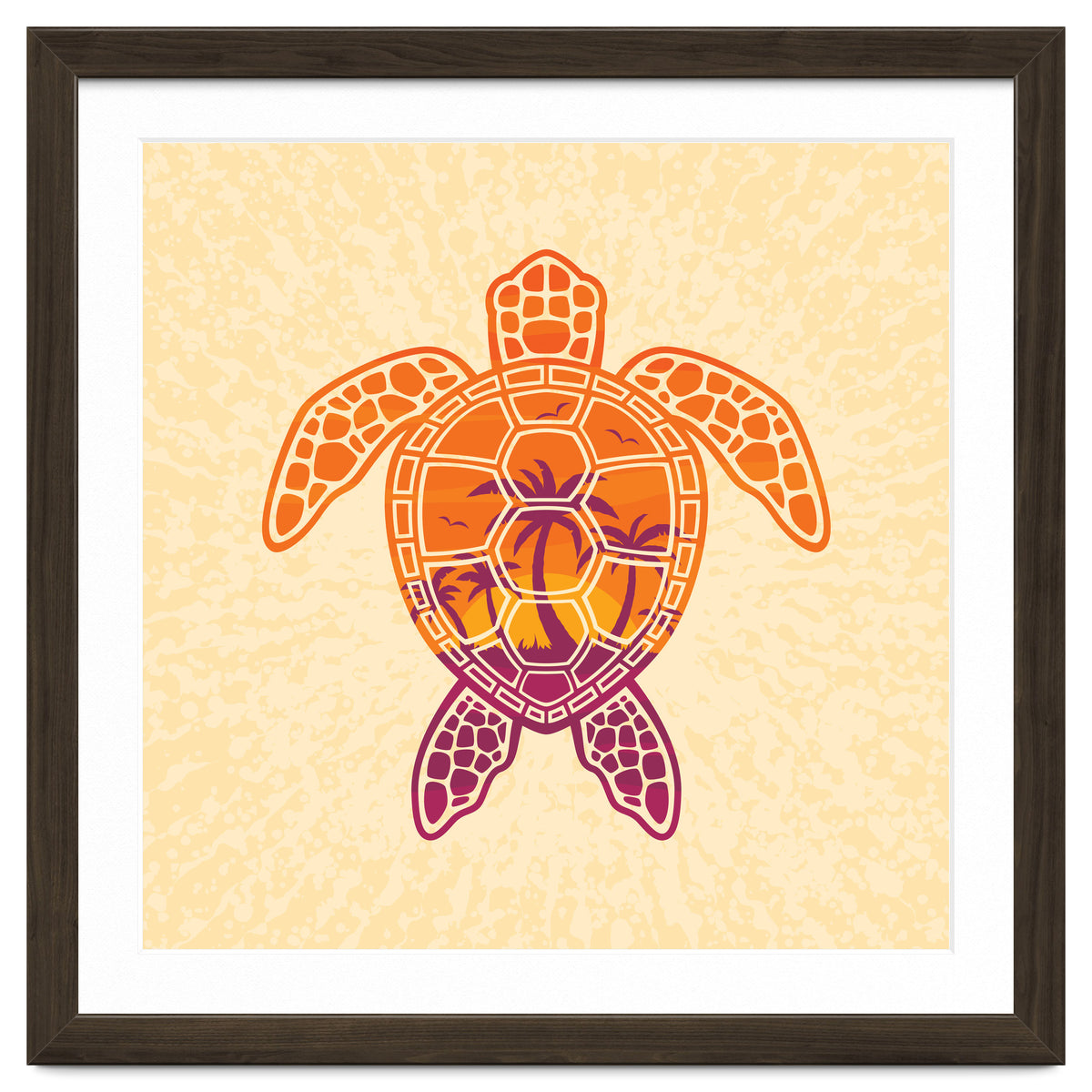 Tropical Sunset Sea Turtle Design