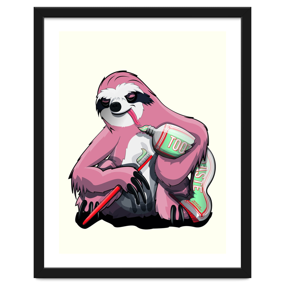 Sloth Brushing Teeth, Funny Bathroom Humour