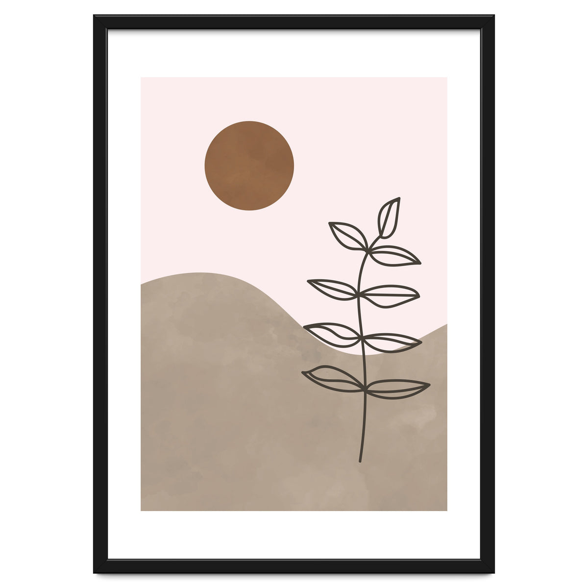 Sun Leaf Abstract Botanical Mid Century