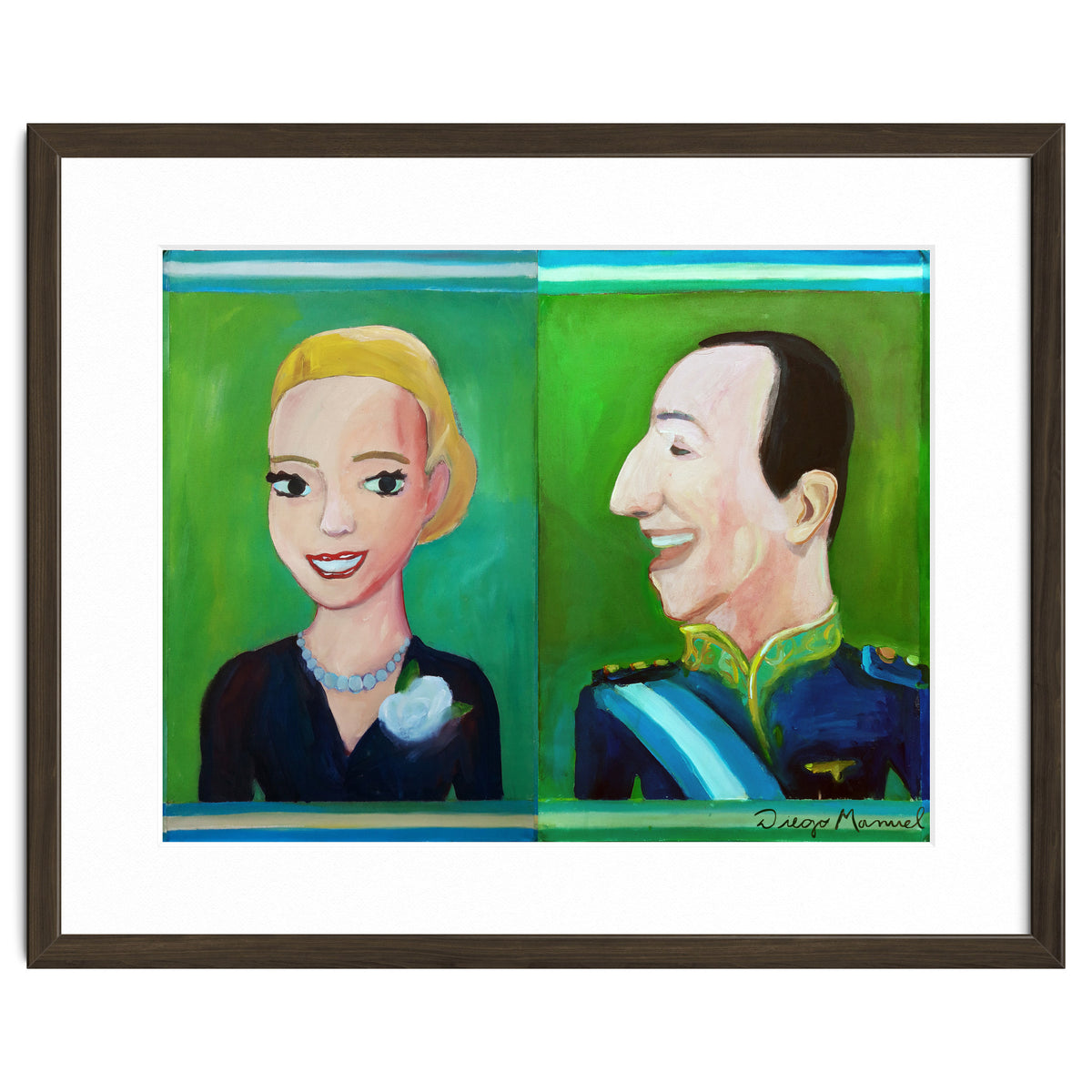 Evita y Juan Perón Díptico