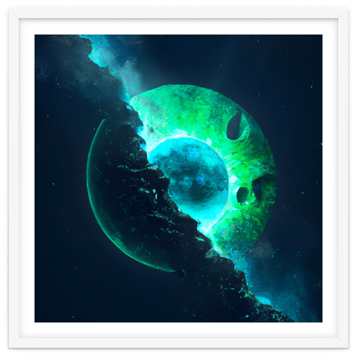 Emerald Lunar Core Cracking Open