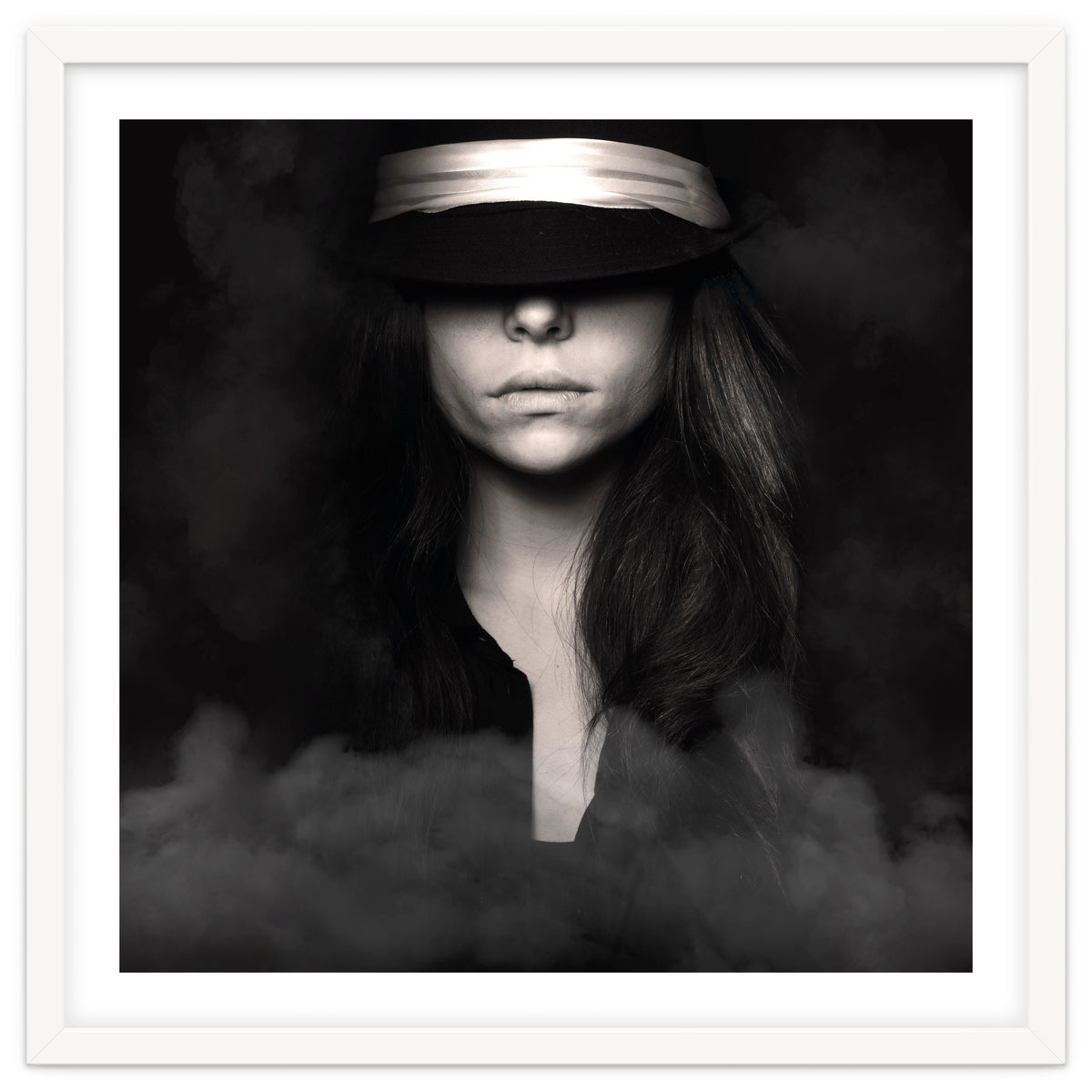 woman in black and white