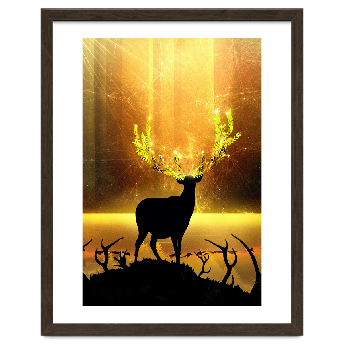 Greenery Deer Golden Sun