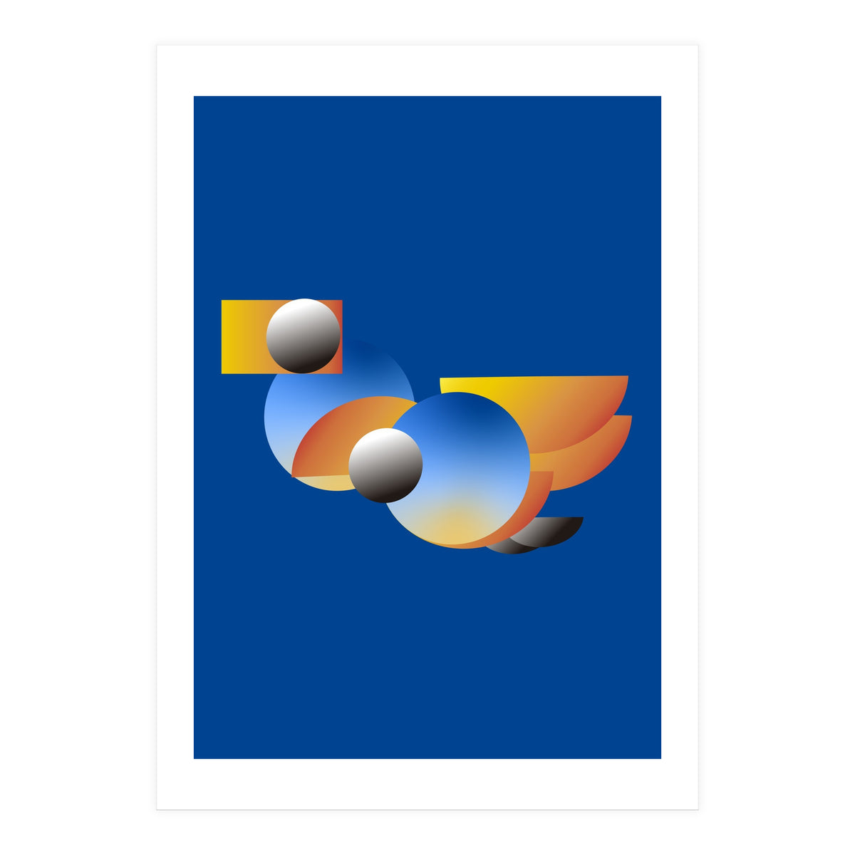 Modern Abstract Geometric Minimalist Duck (Print Only)