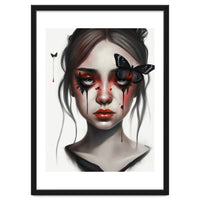 Goth Girl With Butterflies Portrait