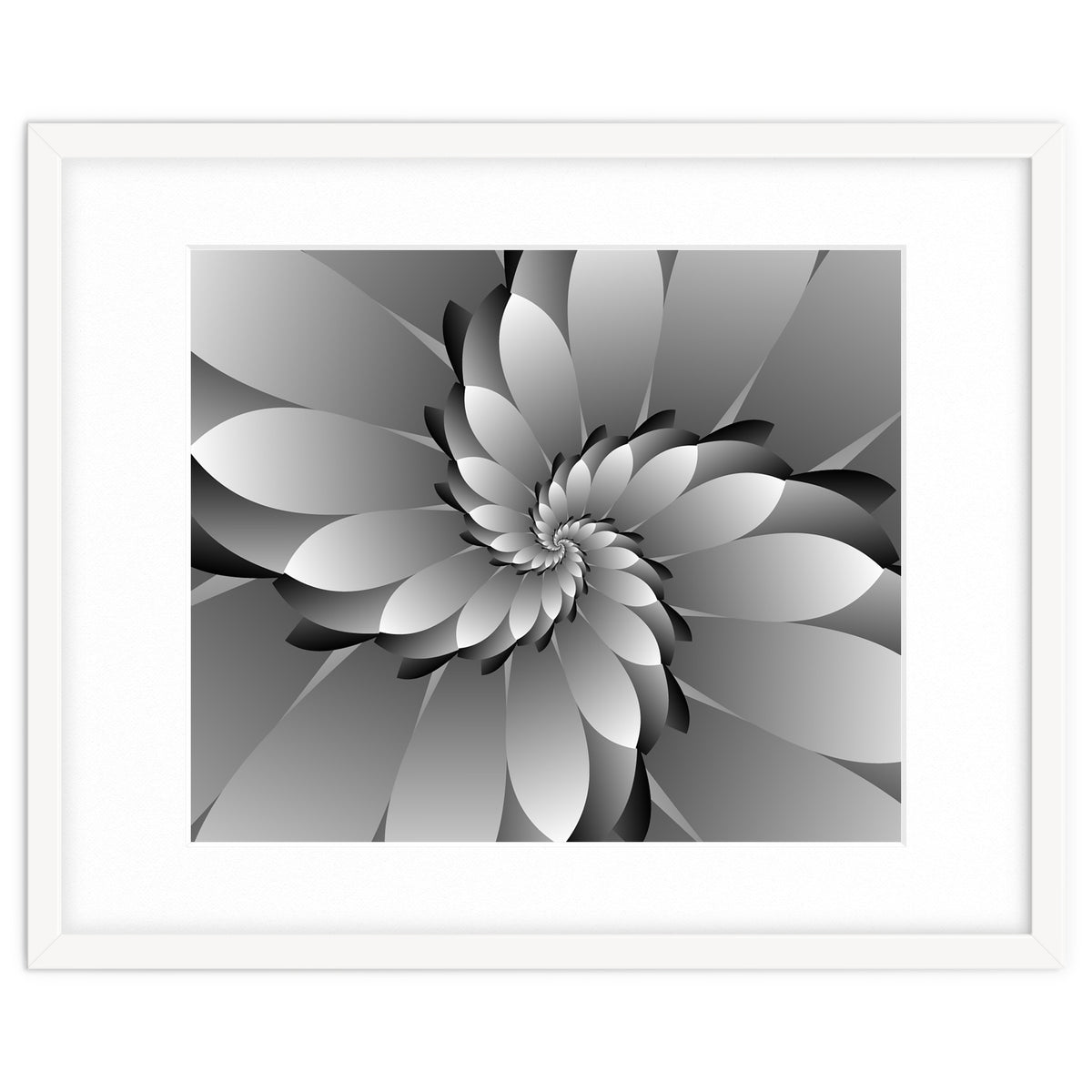 BLACK Floral 3D ART