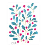 Springtime Floral | Teal and Pink (Print Only) thumbnail