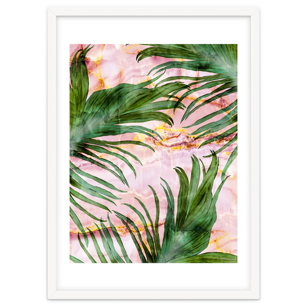 Palm leaf on marble 01
