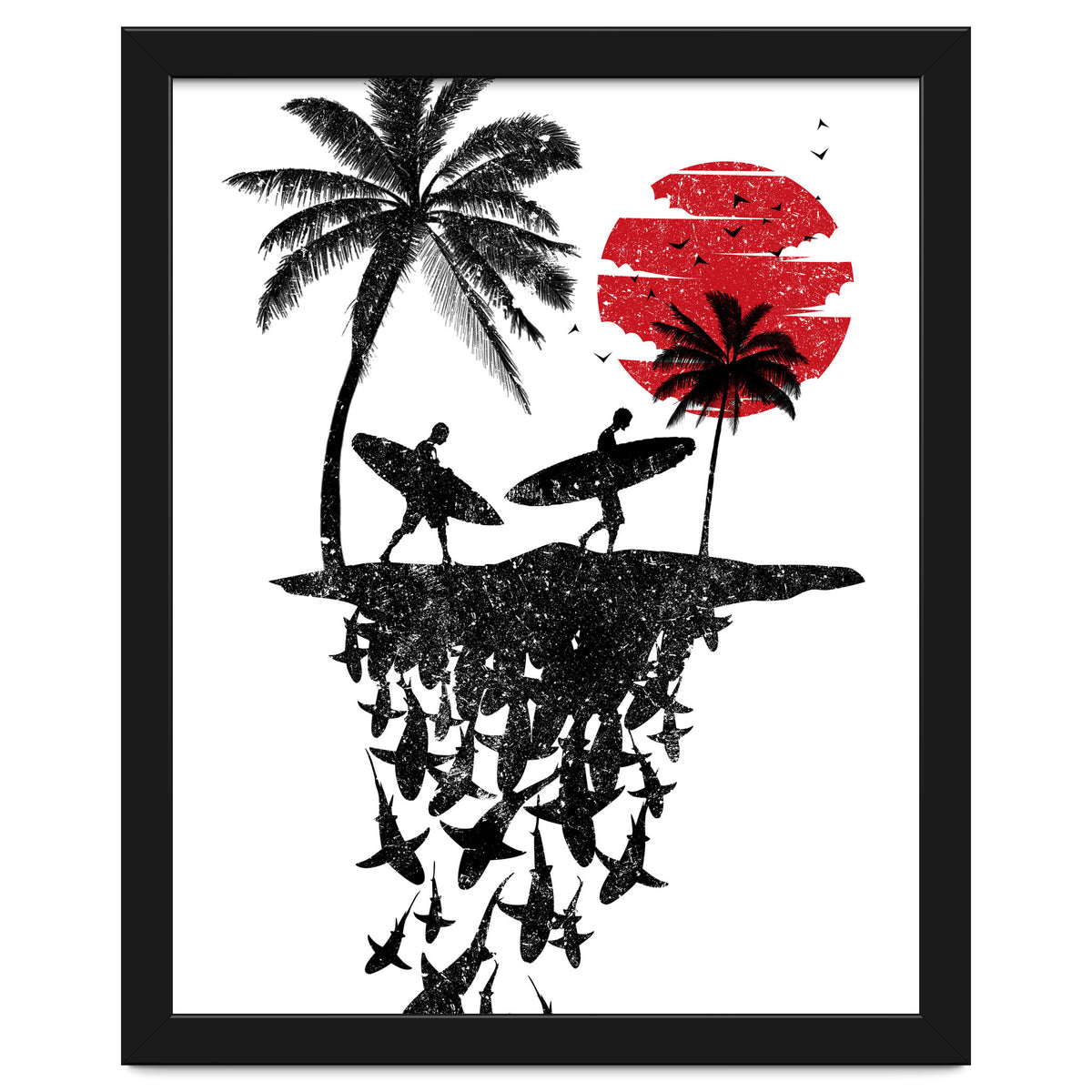 Surfer island sharks