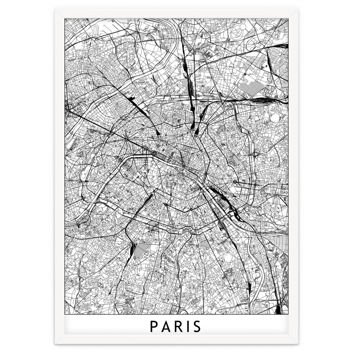 Paris White Map