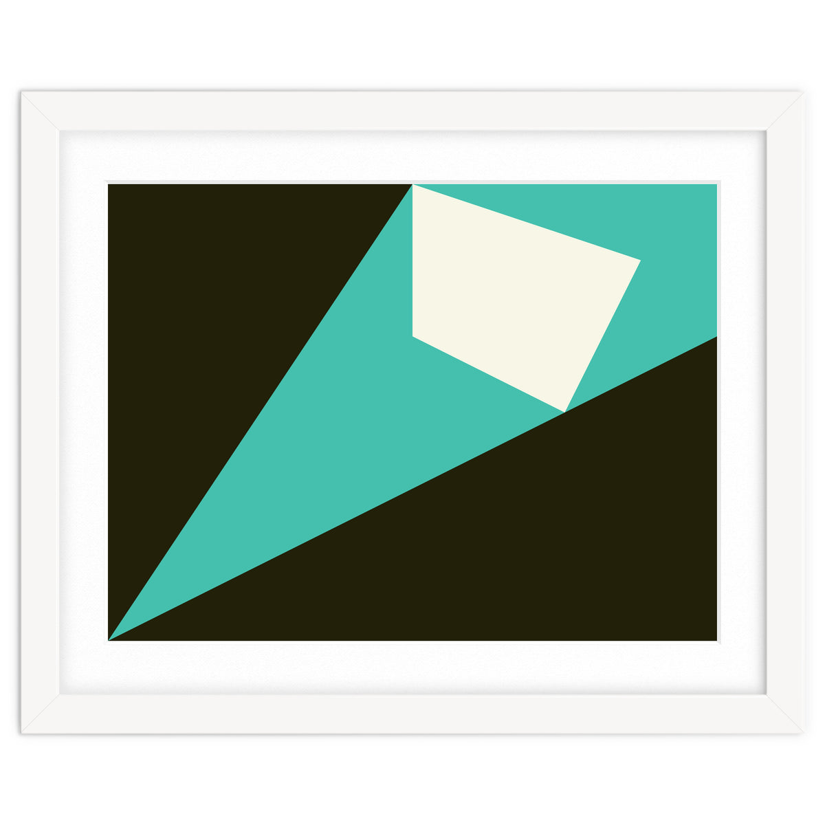 Geometric Shapes No. 72 - turquoise, white & black
