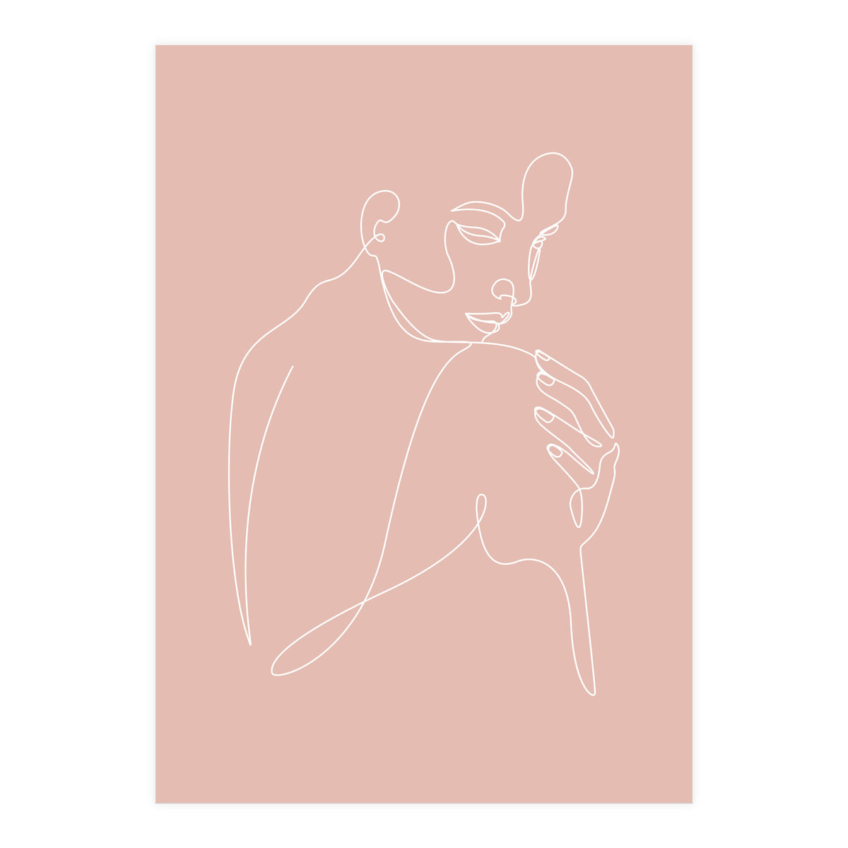 Sleep woman line pink (Print Only)