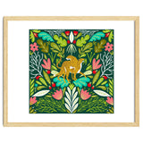 Cheetah Couple Illustration, Wild Cat Jungle Nature, Mandala Painting, Wildlife Tropical Tiger thumbnail