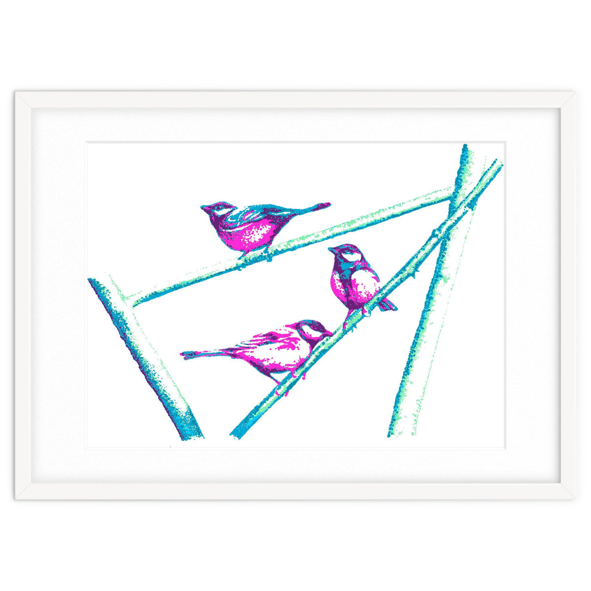 Garden Birds On A Branch